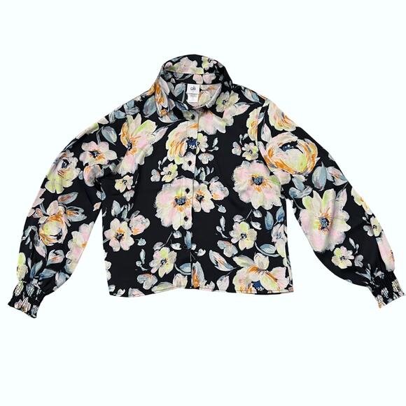 CAbi Zelda Black Floral Blouse #4840 - SIZE S - Picture 2 of 9
